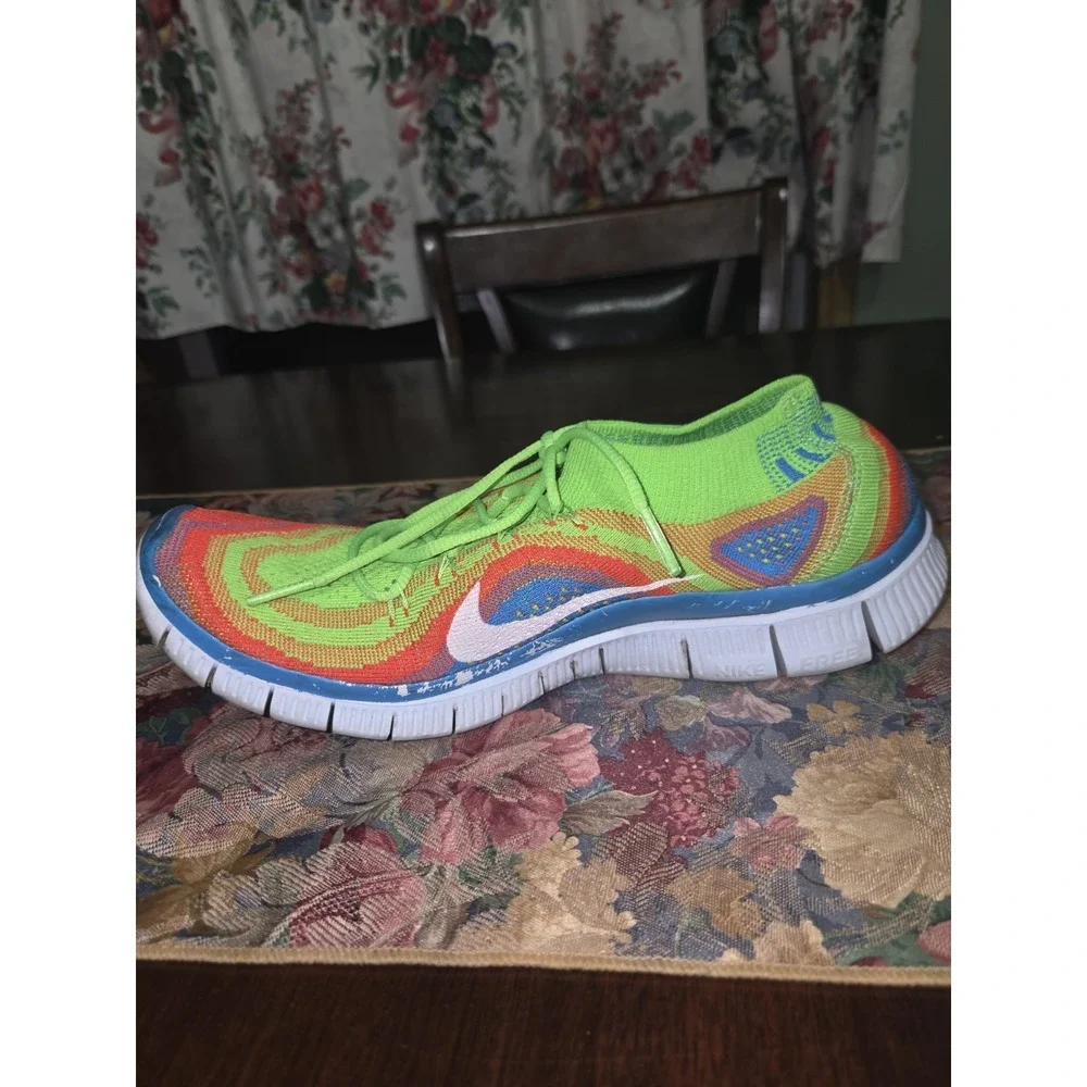 Size 9 - Nike Free Flyknit+ 5.0 Men's Electric Green Running Shoes 615805-316